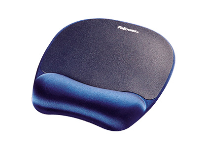 Alfombrilla con reposamuñecas Fellowes para ratón Memory Foam azul